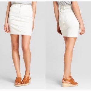 NWT white denim mini skirt